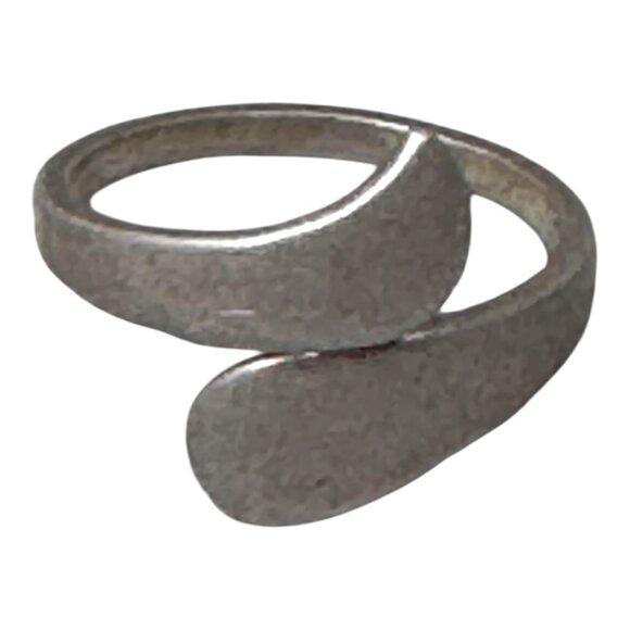 Vintage Sterling Silver Siam Ring Size 5.5 Wrap Wave Modernist Brutalist Boho - Picture 3 of 12